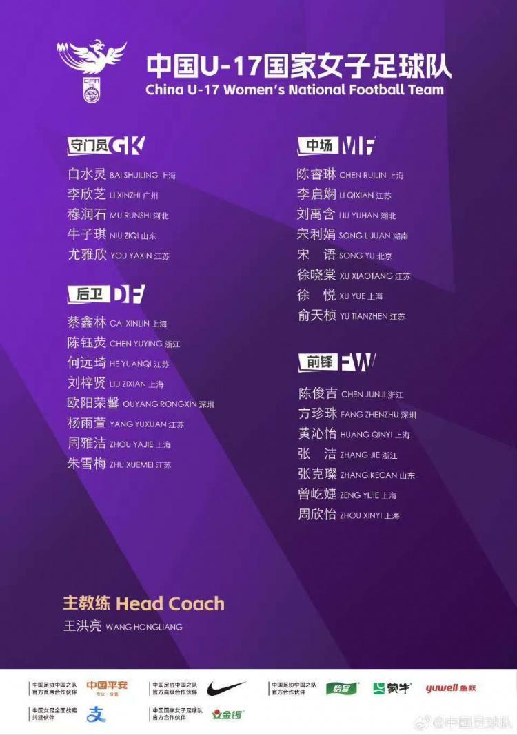 北青:出于节约经费的考虑,U17国家女足集训报到限高铁